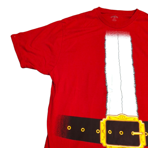 HOLIDAY TIME Santa Claus Christmas Red T-shirt Men's XL Holidays - Picture 3 of 5